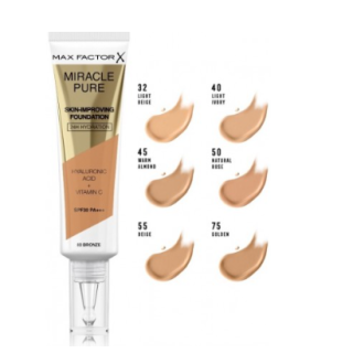 Max Factor Miracle Pure 55 Beige Foundation 30 ml (3616302638741)