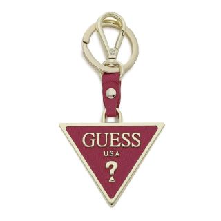 Guess Saffiano Triangle Keyring Fuchsia (7628067510978)