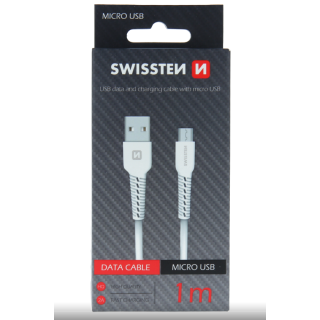 Swissten Basic Fast Charge 3A Micro USB Data and Charging Cable 1m White (71505521)