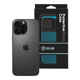 OBAL:ME Flossy Stripes Cover for Apple iPhone 16 Pro Max / black/teal (57983122908)