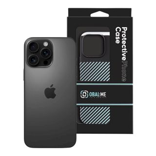 OBAL:ME Flossy Stripes Cover for Apple iPhone 16 Pro Max / black/sky blue (57983122907)
