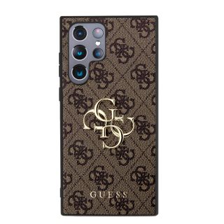 Guess PU 4G Metal Logo Case for Samsung Galaxy S24 Ultra / Brown (GUHCS24L4GMGBR)
