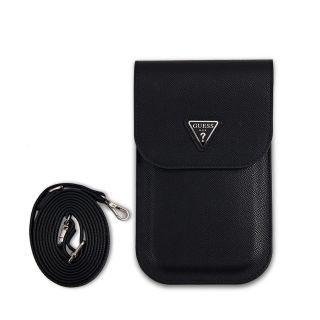 Guess PU Grained Triangle Logo Phone Bag / Black (GUCWBPGTSPSK)