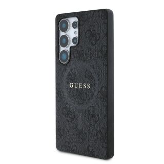 Guess PU Leather 4G Colored Ring MagSafe Case for Samsung Galaxy S25 Ultra / Black (GUHMS25LG4GFRK)
