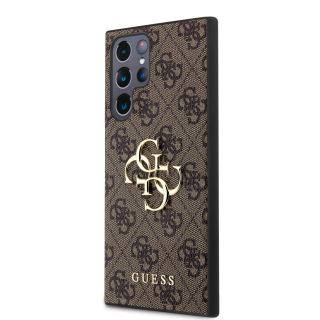 Guess PU 4G Metal Logo Case for Samsung Galaxy S24 Ultra / Brown (GUHCS24L4GMGBR)