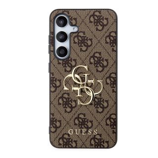 Guess PU 4G Metal Logo Case for Samsung Galaxy S24 / Brown (GUHCS24S4GMGBR)