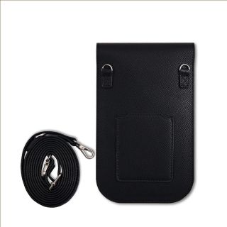 Guess PU Grained Triangle Logo Phone Bag / Black (GUCWBPGTSPSK)