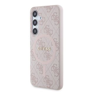 Guess PU Leather 4G Colored Ring MagSafe Case for Samsung Galaxy S24 / Pink (GUHMS24SG4GFRP)