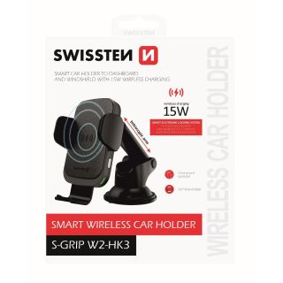Swissten W2-HK3 Car Holder with Wireless Charging 15W for smartphones (W2-HK3)