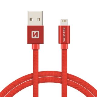 Swissten Textile Fast Charge 3A Lightning Data and Charging Cable 3m (SW-QU-LIGH-3A-3M-RD)