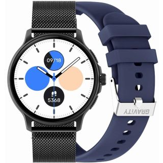 GRAVITY GT12-2 Women's Smartwatch with Silicone Strap + Black Bracelet / navy (GT12-2)