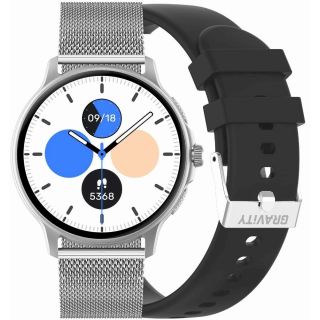 Smartwatch Damski GRAVITY GT12-7 with Silicone Strap + Silver Bracelet / black (GT12-7)