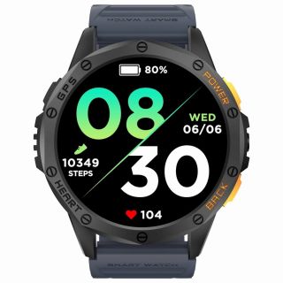 GRAVITY Smartwatch GT24-1 GPS with Silicone Strap / black/navy blue (GT24-1)