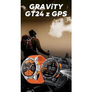 GRAVITY Smartwatch GT24-2 GPS with Black Silicone Strap + White Silicone Strap / black (GT24-2)