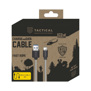 Tactical Fast Rope Kevlar USB-A/USB-C Cable 2m / grey (TA-57983104167)