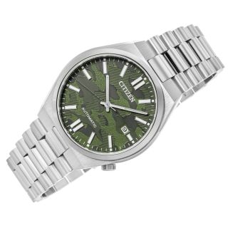 Citizen Tsuyosa Men’s Watch 40mm Green Camo Dial Stainless Steel Bracelet (NJ0159-86X)