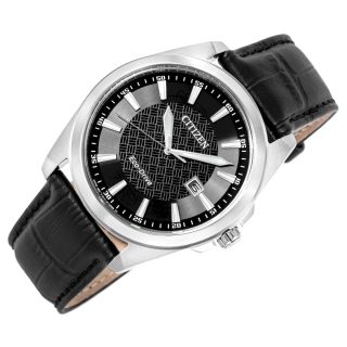 Citizen Eco-Drive Men’s Watch BM7108-14E 41mm Black Dial Leather Strap (BM7108-14E)