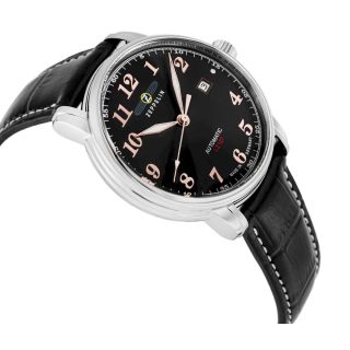 Zeppelin LZ 127 Graf Zeppelin Automatic Men’s Watch 40mm Black Dial Black Leather Strap (7656-2)