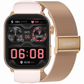GRAVITY GT28-6 Smartwatch with Strap + Bracelet / Rose Gold Pink (GT28-6)