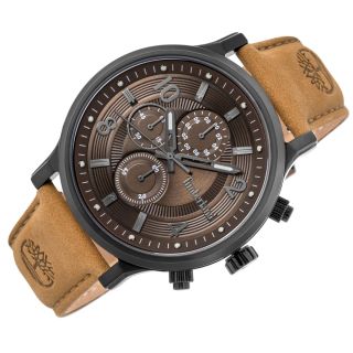 Timberland Driscoll Quartz Chronograph Men’s Watch 46mm Brown Dial Leather Strap (TDWGF0055703)