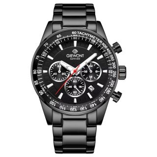 Giewont Men's Chronograph Sapphire Watch GW9140-B2 / black (GW9140-B2)