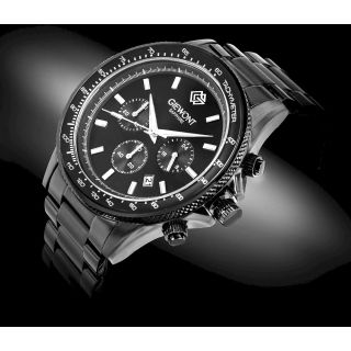Giewont Men's Chronograph Sapphire Watch GW3520-B1 / black (GW3520-B1)