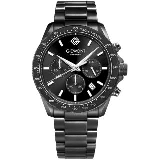 Giewont Men's Chronograph Sapphire Watch GW3520-B1 / black (GW3520-B1)