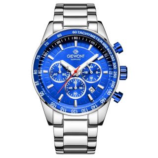 Giewont Men's Chronograph Sapphire Watch / silver/blue (GW9140-B3)