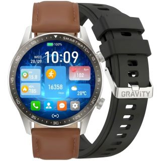 Smartwatch Gravity with 2 Straps GT10-8 / silver (GT10-8)