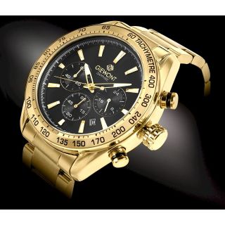 Giewont Men’s Chronograph Sapphire Watch / gold/black (GW9580-B4)