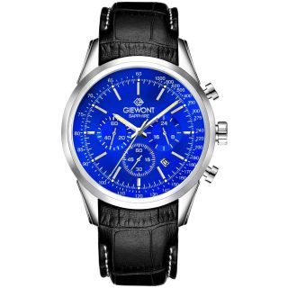 Giewont Men's Chronograph Sapphire Watch / Silver-Blue (GW7650-A3)