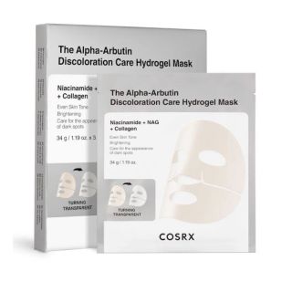 COSRX The Alpha‑Arbutin Discoloration Care Hydrogel Mask 3pcs (8809598457249)