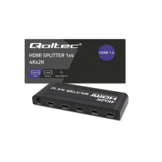 Qoltec 51798 HDMI splitter 4 × HDMI / 3840×2160 / 3.4 Gb/s (51798)