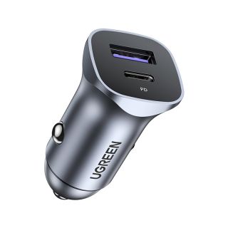 Ugreen 40858 Car Quick Charger 30W / 12-24V / USB + USB-C / QC3.0 / PD3.0 PPS (40858)