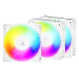 ARCTIC P12 PRO Reverse PWM PST A-RGB High-Performance 120mm 4-pin Fans, 3 pcs, White (ACFAN00334A)