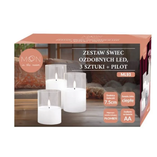RoGer Moon in The Room Wax LED candle set of 3pcs (RO-ML93)