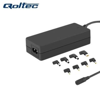 Qoltec 50012 Universal 90W (Max 4.75A) AC Automatic Notebook Charger with 8 Plugs Black (50012)
