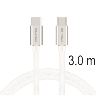 Swissten Textile Universal Quick Charge 3.1 USB-C / USB-C Data and Charging Cable 3m silver (71527211)