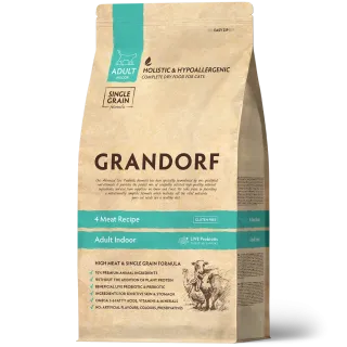 Grandorf Cat - 4 Meat - Adult Indoor - 400g