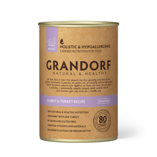Grandorf Küüliku ja Kalkuniliha konserv koertele 400g (min. tellimus 6tk)