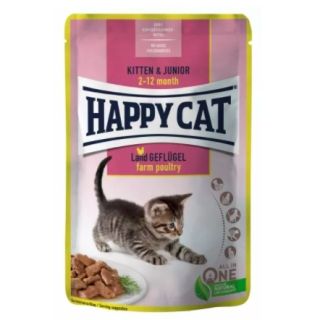 Happy Cat Kitten & Junior Farm Poultry 85gr