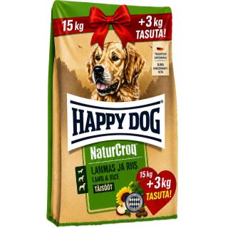 Happy Dog NaturCroq lambaliha ja riis - 15+3kg