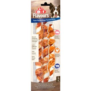 Koera maius 8in1 Triple Flavour Mega keeratud pulgad 140g