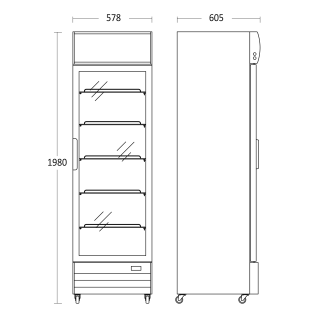 Vitriinkülmik Scandomestic SD417BE must