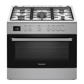 Gaasipliit elektriahjuga Ravanson KWGEK90 Chef Modern inox