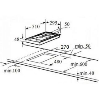 Gaasiplaat Schlosser THG315CFFFD, must