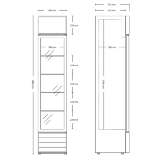 Vitriinkülmik Scandomestic SD217BE, must