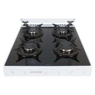 Gaasipliit elektriahjuga Schlosser FS6403MASW, valge