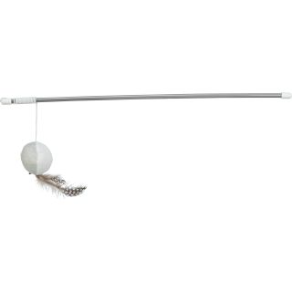 Kassi mänguasi Õng sulgede ja palliga, 46 cm
