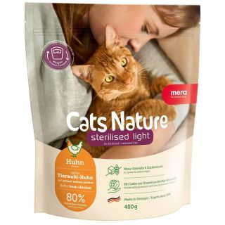 Mera Cats Nature Sterilised / Light kuivtoit kassidele kanaga 400g
